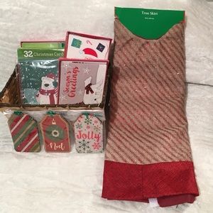 • Christmas cards, basket, skirt & gift tags